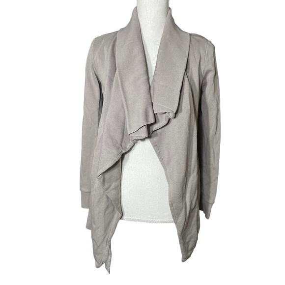 All Saints Dahlia Sweatshirt Cardigan S Cotton Modal Gray Waterfall Open Front - Picture 1 of 12